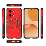 Σκληρή Πλάτη PC+TPU για Xiaomi POCO X8 Pro Max 5G από OEM σε Κόκκινο χρώμα με μαγνητικό δακτύλιο και hollow σχεδιασμό για καλύτερη απαγωγή θερμότητας.