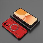 Σκληρή Πλάτη PC+TPU για Xiaomi POCO X8 Pro Max 5G από OEM σε Κόκκινο χρώμα με μαγνητικό δακτύλιο και hollow σχεδιασμό για καλύτερη απαγωγή θερμότητας.