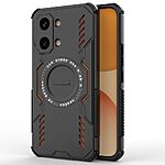 Σκληρή Πλάτη PC+TPU για το Xiaomi POCO X8 Pro Max 5G από OEM σε Μαύρο χρώμα με κοίλη δομή αερισμού και μαγνητικό δακτύλιο.