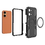 Σκληρή Πλάτη PC+TPU για το Xiaomi POCO X8 Pro Max 5G από OEM σε Μαύρο χρώμα με κοίλη δομή αερισμού και μαγνητικό δακτύλιο.