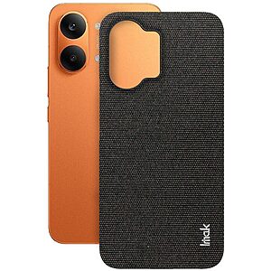 Πλάτη από Συνθετικό Δέρμα (PU) + PC για Xiaomi POCO X8 Pro Max 5G από IMAK Ruiyi Series σε Μαύρο χρώμα με υφασμάτινη υφή για άνετο κράτημα.