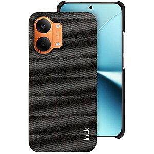 Πλάτη από Συνθετικό Δέρμα (PU) + PC για Xiaomi POCO X8 Pro Max 5G από IMAK Ruiyi Series σε Μαύρο χρώμα με υφασμάτινη υφή για άνετο κράτημα.