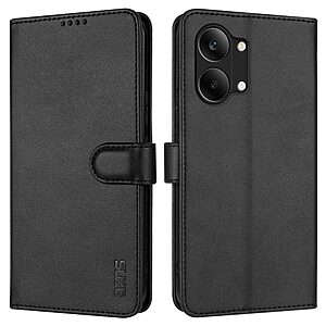 Flip Πορτοφόλι από Συνθετικό Δέρμα (PU) με TPU για το Xiaomi POCO X8 Pro Max 5G από AZNS σε Μαύρο χρώμα με θήκες καρτών και ενσωματωμένο Stand.