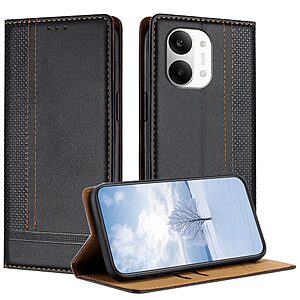 Flip Πορτοφόλι από Συνθετικό Δέρμα (PU) με TPU για το Xiaomi POCO X8 Pro Max 5G σε Μαύρο χρώμα με θήκη κάρτας και ενσωματωμένο stand.