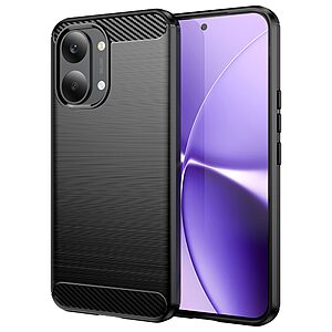 Πλάτη TPU για Xiaomi POCO X8 Pro Max 5G από OEM σε Μαύρο χρώμα με υφή Carbon Fiber και ανθεκτική επιφάνεια κατά αποτυπωμάτων.