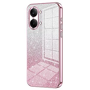 Πλάτη TPU για Xiaomi POCO X8 Pro Max 5G από OEM σε Ροζ χρώμα με gradient glitter φινίρισμα και ηλεκτρολυτικές άκρες για premium εμφάνιση.