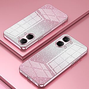 Πλάτη TPU για Xiaomi POCO X8 Pro Max 5G από OEM σε Ροζ χρώμα με gradient glitter φινίρισμα και ηλεκτρολυτικές άκρες για premium εμφάνιση.