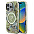 Guess - IML Glitter Magnolia Triangle Logo MagSafe Θήκη για iPhone 16 Pro – Green