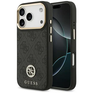 Guess - 4G Big Logo Strass with stripes MagSafe case for iPhone 17 Pro - Black - Θήκη Προστασίας για iPhone 17 Pro σε Μαύρο Χρώμα