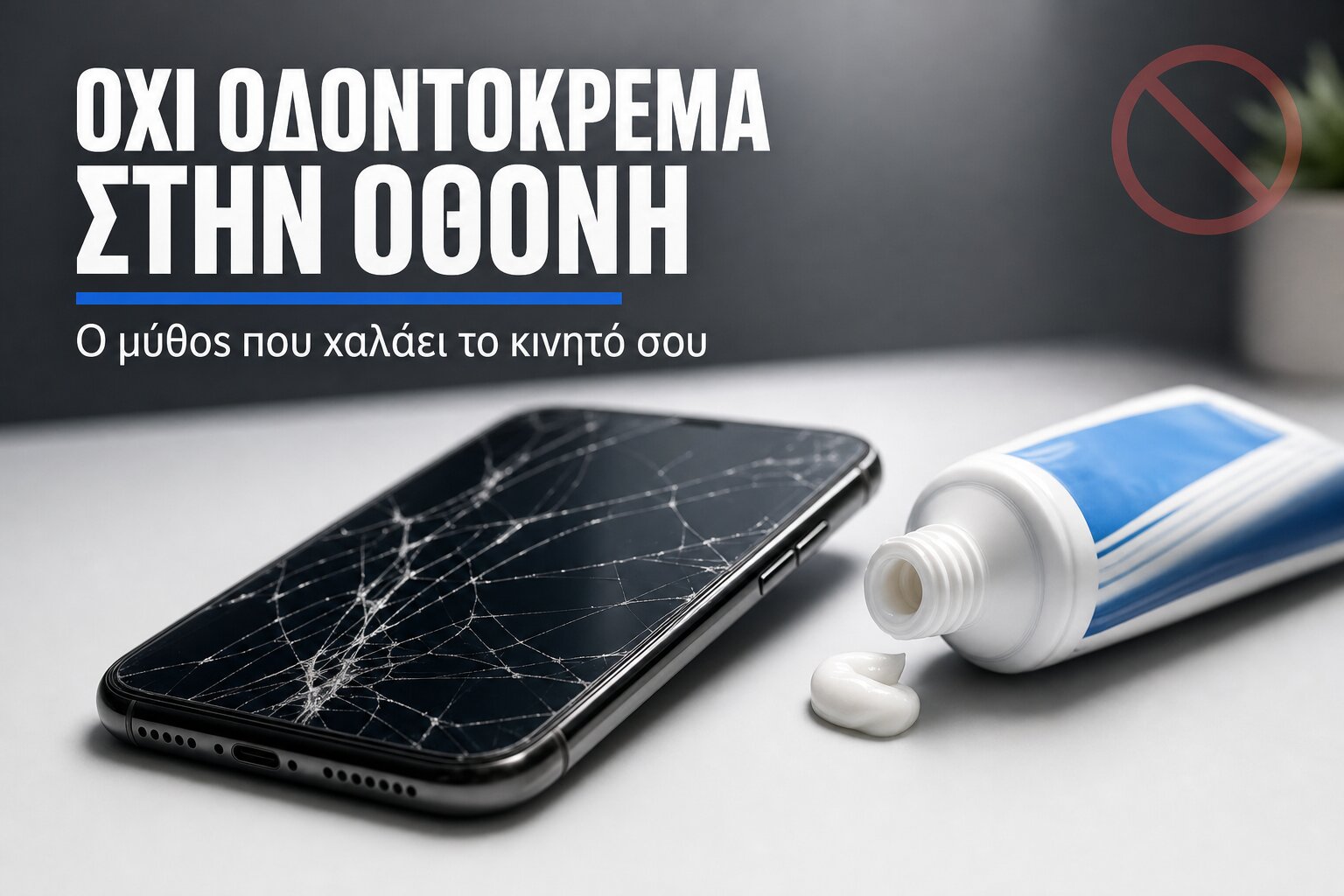 Οδοντόκρεμα σε Σπασμένη Οθόνη: Ο Μύθος που Μπορεί να Χαλάσει το Κινητό σου 1 Οδοντόκρεμα σε σπασμένη οθόνη — ο μύθος που χαλάει το κινητό