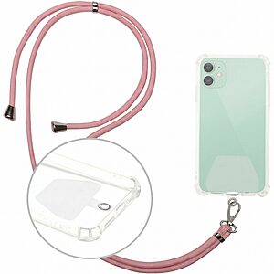 Θήκες κινητών Αξεσουάρ Alcatel 1s(2021) 49 Lanyard λουράκι λαιμού κινητού Ροζ - universal με μεταλλικούς γάντζους