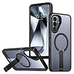 Σκληρή Πλάτη PC+TPU για Samsung Galaxy A27 5G (OEM) σε Μαύρο με Stand — grid texture σχεδιασμός, ενισχυμένη προστασία από πτώσεις & ανασηκωμένα χείλη για κάμερα & οθόνη.