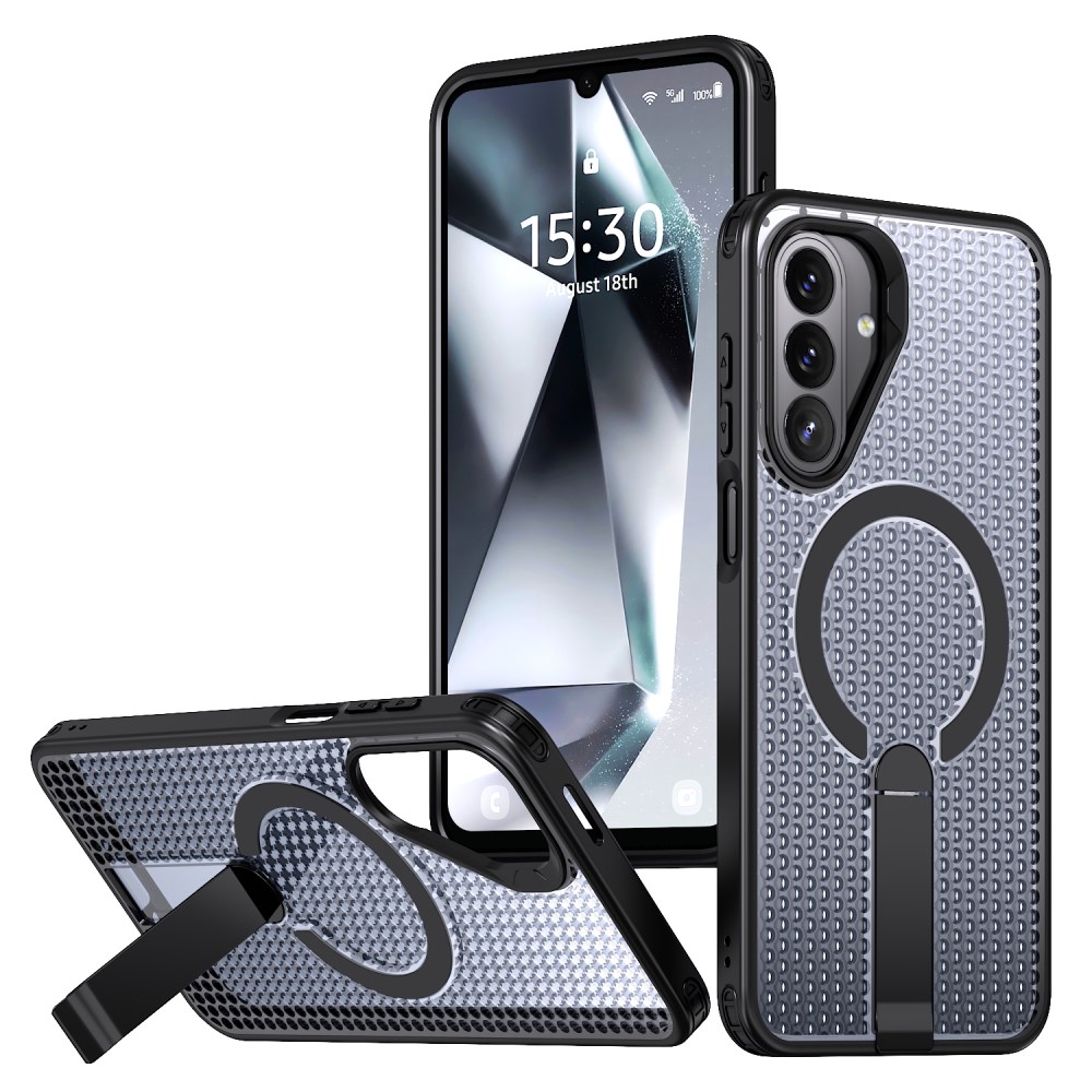 Θήκη Samsung Galaxy A27 5G - OEM - Σκληρή Πλάτη PC+TPU - Μαύρο - Stand Σκληρή Πλάτη PC+TPU για Samsung Galaxy A27 5G (OEM) σε Μαύρο με Stand — grid texture σχεδιασμός, ενισχυμένη προστασία από πτώσεις & ανασηκωμένα χείλη για κάμερα & οθόνη.