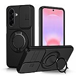 Σκληρή Πλάτη PC+TPU για Samsung Galaxy A27 5G (OEM) σε Μαύρο με Stand και μαγνητικό δακτύλιο — ολοκληρωμένη προστασία με συρόμενο κάλυμμα κάμερας.
