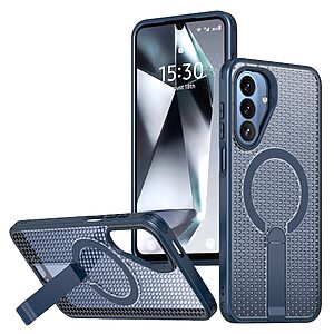 ΘΗΚΕΣ ΚΙΝΗΤΩΝ SAMSUNG ΑΞΕΣΟΥΑΡ 13 Σκληρή Πλάτη PC+TPU για Samsung Galaxy A27 5G (OEM) σε Μπλε με ενσωματωμένο Stand — grid texture σχεδιασμός, μαγνητικός δακτύλιος & ενισχυμένη προστασία από πτώσεις.