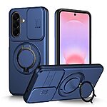 Σκληρή Πλάτη PC+TPU για Samsung Galaxy A27 5G (OEM) σε Μπλε με Kickstand — συρόμενο κάλυμμα κάμερας & μαγνητικό δαχτυλίδι 360° για hands-free χρήση.