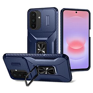Σκληρή Πλάτη PC+TPU για Samsung Galaxy A27 5G (OEM) σε Μπλε με Kickstand & Camera Slider — διπλή προστασία από πτώσεις με ενσωματωμένη βάση στήριξης και κάλυμμα κάμερας.
