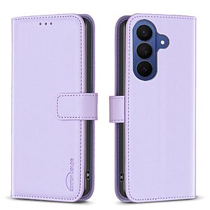 Flip Πορτοφόλι από Συνθετικό Δέρμα (PU) για Samsung Galaxy A27 5G (BINFEN COLOR BF17) σε Μωβ — θήκες καρτών, μαγνητικό κλείσιμο & ρυθμιζόμενη βάση για hands-free χρήση.