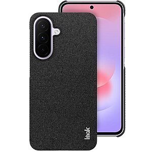 Πλάτη από Συνθετικό Δέρμα (PU) + PC για Samsung Galaxy A27 5G (IMAK Ruiyi Series) σε Μαύρο — υφαντή υφή για άνετο κράτημα, αντιδακτυλική επιφάνεια & ανασηκωμένα χείλη για πλήρη προστασία.