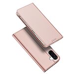 Flip Πορτοφόλι από Συνθετικό Δέρμα (PU) για Samsung Galaxy A27 5G (DUX DUCIS Skin Pro Series) σε Ροζ — θήκη κάρτας & ρυθμιζόμενη βάση stand για hands-free προβολή.