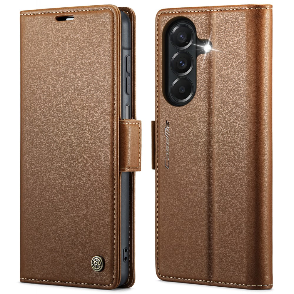 Θήκη Samsung Galaxy A27 5G - CASEME 023 - Flip Πορτοφόλι από Συνθετικό Δέρμα (PU) με TPU - Καφέ - RFID/Wallet/Stand Flip Πορτοφόλι από Συνθετικό Δέρμα (PU) για Samsung Galaxy A27 5G (CASEME 023) σε Καφέ — RFID προστασία, 3 θήκες καρτών & βάση στήριξης για hands-free χρήση.