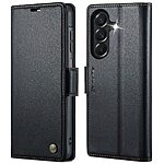 Flip Πορτοφόλι από Συνθετικό Δέρμα (PU) για Samsung Galaxy A27 5G (CASEME 023) σε Μαύρο — RFID προστασία, 3 θήκες καρτών & βάση στήριξης για hands-free χρήση.