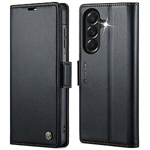 ΘΗΚΕΣ ΚΙΝΗΤΩΝ SAMSUNG ΑΞΕΣΟΥΑΡ 35 Flip Πορτοφόλι από Συνθετικό Δέρμα (PU) για Samsung Galaxy A27 5G (CASEME 023) σε Μαύρο — RFID προστασία, 3 θήκες καρτών & βάση στήριξης για hands-free χρήση.