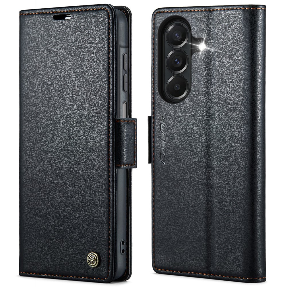 Θήκη Samsung Galaxy A27 5G - CASEME 023 - Flip Πορτοφόλι από Συνθετικό Δέρμα (PU) με TPU - Μαύρο - RFID/Wallet/Stand Flip Πορτοφόλι από Συνθετικό Δέρμα (PU) για Samsung Galaxy A27 5G (CASEME 023) σε Μαύρο — RFID προστασία, 3 θήκες καρτών & βάση στήριξης για hands-free χρήση.
