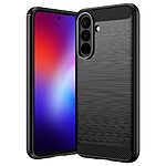 Πλάτη TPU για Samsung Galaxy A27 5G (AMORUS) σε Μαύρο με υφή Carbon Fiber — αντιδακτυλική επιφάνεια & ανασηκωμένα χείλη για προστασία οθόνης και κάμερας.
