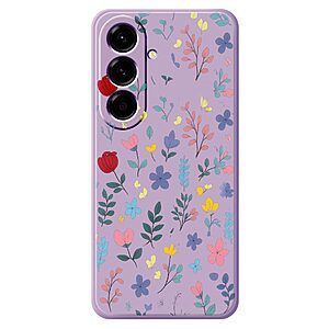 ΘΗΚΕΣ ΚΙΝΗΤΩΝ SAMSUNG ΑΞΕΣΟΥΑΡ 1 Πλάτη TPU για Samsung Galaxy A27 5G (OEM) σε Μωβ με σχέδιο άνθινων κλαδιών — αντιολισθητικό φινίρισμα, ανασηκωμένα χείλη κάμερας & ακριβείς εγκοπές για καθημερινή προστασία.