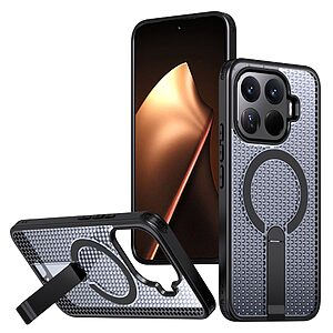 ΘΗΚΕΣ ΚΙΝΗΤΩΝ ΑΞΕΣΟΥΑΡ XIAOMI Mi 5X 21 Σκληρή Πλάτη PC+TPU για Xiaomi 17T 5G (OEM) σε Μαύρο με ενσωματωμένο kickstand — grid texture σχεδιασμός, μαγνητική συμβατότητα & ανασηκωμένα χείλη για πλήρη προστασία από πτώσεις & γρατζουνιές.