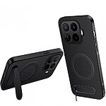 Σκληρή Πλάτη PC+TPU για Xiaomi 17T 5G (WANLONFENG QT Series) σε Μαύρο με ενσωματωμένο Stand — υφή carbon fiber & μαγνητική συμβατότητα για καθημερινή προστασία.