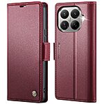 Flip Πορτοφόλι από Συνθετικό Δέρμα (PU) για Xiaomi 17T 5G (CASEME 023) σε Κόκκινο — προστασία RFID, 3 θήκες καρτών & αναδιπλούμενη βάση για hands-free χρήση.