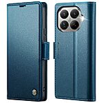 Flip Πορτοφόλι από Συνθετικό Δέρμα (PU) για Xiaomi 17T 5G (CASEME 023) σε Μπλε — RFID προστασία, 3 θήκες καρτών & βάση στήριξης για hands-free χρήση.