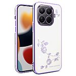 Πλάτη TPU για Xiaomi 17T 5G (KADEM) σε Μωβ με κρυστάλλινες στρας & λουλούδια — πολυτελής εμφάνιση & προστασία από πτώσεις έως 12 πόδια.
