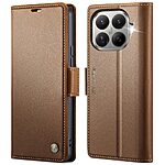Flip Πορτοφόλι από Συνθετικό Δέρμα (PU) για Xiaomi 17T Pro 5G (CASEME 023) σε Καφέ — 3 θήκες καρτών, προστασία RFID & βάση στήριξης για hands-free χρήση.