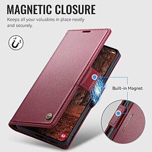 ΘΗΚΕΣ ΚΙΝΗΤΩΝ ΑΞΕΣΟΥΑΡ XIAOMI Mi 5X 12 Θήκη Xiaomi 17T Pro 5G - CASEME 023 - Flip Πορτοφόλι από Συνθετικό Δέρμα (PU) με TPU - Κόκκινο - RFID/Wallet/Stand — εικόνα 2