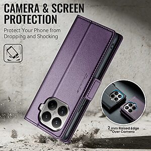 ΘΗΚΕΣ ΚΙΝΗΤΩΝ ΑΞΕΣΟΥΑΡ XIAOMI Mi 5X 8 Θήκη Xiaomi 17T Pro 5G - CASEME 023 - Flip Πορτοφόλι από Συνθετικό Δέρμα (PU) - Μωβ - RFID/Wallet/Stand — εικόνα 2