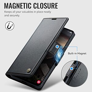 ΘΗΚΕΣ ΚΙΝΗΤΩΝ ΑΞΕΣΟΥΑΡ XIAOMI Mi 5X 14 Θήκη Xiaomi 17T Pro 5G - CASEME 023 - Flip Πορτοφόλι από Συνθετικό Δέρμα (PU) με TPU - Μαύρο - RFID/Wallet/Stand — εικόνα 2