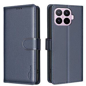 ΘΗΚΕΣ ΚΙΝΗΤΩΝ ΑΞΕΣΟΥΑΡ XIAOMI Mi 5X 3 Flip Πορτοφόλι από Συνθετικό Δέρμα (PU) για Xiaomi 17T Pro 5G (BINFEN COLOR BF32) σε Μπλε — προστασία RFID, 3 θήκες καρτών & βάση στήριξης για hands-free προβολή.