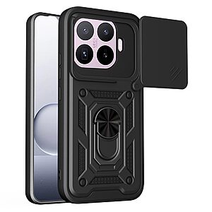 ΘΗΚΕΣ ΚΙΝΗΤΩΝ ΑΞΕΣΟΥΑΡ XIAOMI Mi A1 23 Σκληρή Πλάτη PC+TPU για Xiaomi 17T Pro 5G (OEM) σε Μαύρο με Stand — στρατιωτική προστασία από πτώσεις, κινητή ασπίδα κάμερας & βάση θέασης για hands-free χρήση.