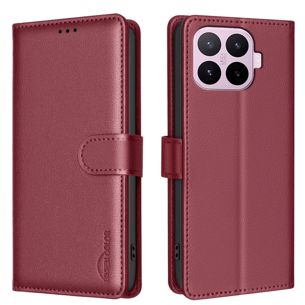 Θήκη Xiaomi 17T Pro 5G - BINFEN COLOR BF32 - Flip Πορτοφόλι από Συνθετικό Δέρμα (PU) με TPU - Κόκκινο - RFID/Wallet/Stand Flip Πορτοφόλι από Συνθετικό Δέρμα (PU) για Xiaomi 17T Pro 5G (BINFEN COLOR BF32) σε Κόκκινο — προστασία RFID, 3 θήκες καρτών & ενσωματωμένη βάση stand για hands-free προβολή.