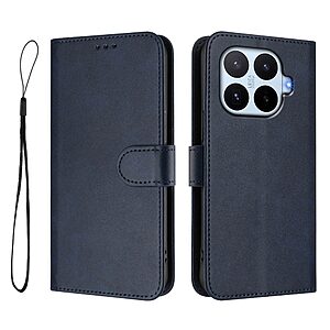 ΘΗΚΕΣ ΚΙΝΗΤΩΝ ΑΞΕΣΟΥΑΡ XIAOMI Mi 5X 45 Flip Πορτοφόλι από Συνθετικό Δέρμα (PU) για Xiaomi 17T Pro 5G (OEM) σε Μπλε — RFID προστασία, θήκες καρτών, αναδιπλούμενη βάση & λουράκι καρπού για επαγγελματικό στυλ.