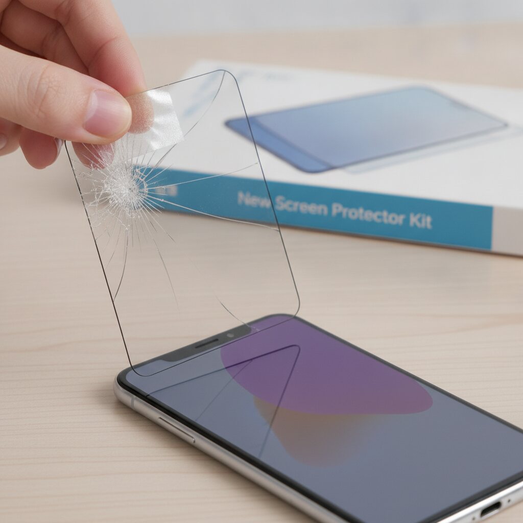 Τοποθέτηση tempered glass σε 4 απλά βήματα 5 Αφαίρεση παλιού ραγισμένου tempered glass από κινητό πριν την αντικατάσταση