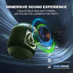 Mini Bluetooth Speaker J-BRAUV Pro 16W Stereo Sound με φωτισμό 7 χρωμάτων αδιάβροχο IP66 ενσωματωμένο μικρόφωνο χακί - Εικόνα 3