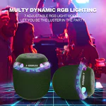 Mini Bluetooth Speaker J-BRAUV Pro 16W Stereo Sound με φωτισμό 7 χρωμάτων αδιάβροχο IP66 ενσωματωμένο μικρόφωνο χακί - Εικόνα 4