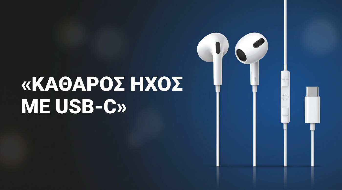 Ακουστικά Baseus Encok C17 με USB-C και μικρόφωνο λευκά