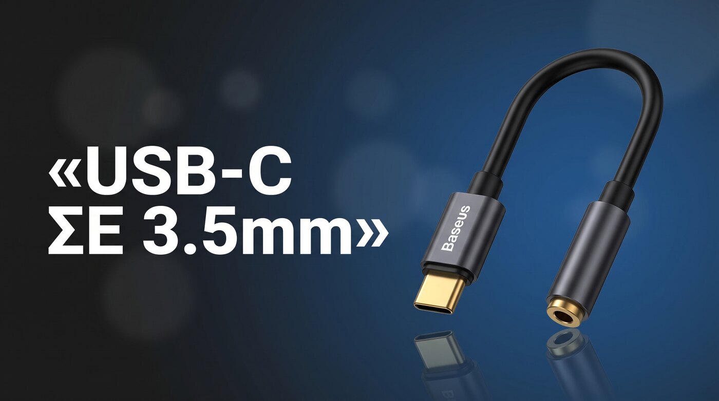 Baseus L54 adapter USB-C σε 3.5mm audio jack με DAC