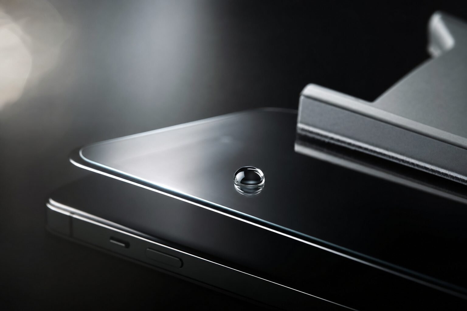 Macro προστατευτικό tempered glass οθόνης με σταγόνα νερού