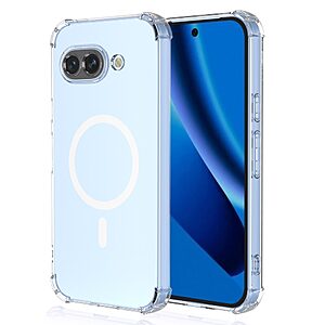 Σκληρή Πλάτη PC+TPU για Google Pixel 10a 5G (OEM) σε Διάφανο με ενσωματωμένο μαγνήτη — ενισχυμένες γωνίες & airbag προστασία για ολοκληρωμένη ασφάλεια από πτώσεις.